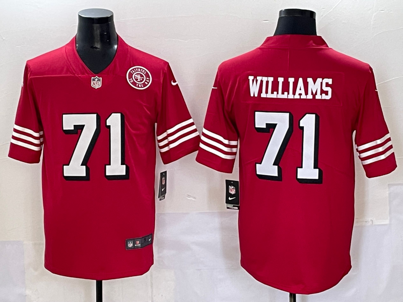 Men San Francisco 49ers #71 Williams red 2025 Nike Limited NFL Jersey style 4